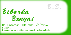 biborka banyai business card